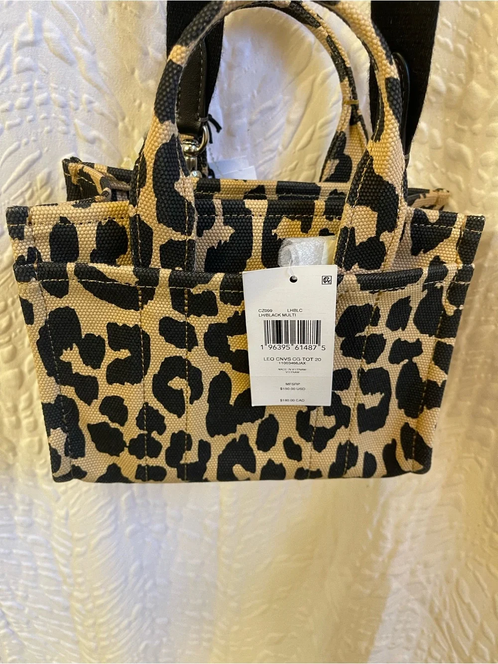 COACH New York Cargo Mini Canvas Leopard Print Tote Bag 20 - NWT **
